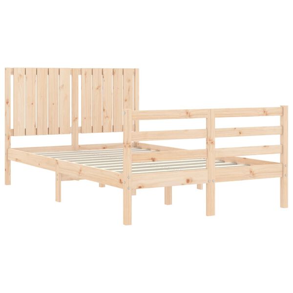 vidaXL Bedframe met hoofdbord massief hout 120x200 cm