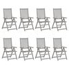 vidaXL Tuinstoelen 8 st verstelbaar massief acaciahout grijs