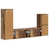 vidaXL Tv-meubelset Wandgemonteerd 4 pcs Oudhout Bewerkt hout