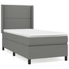 vidaXL Boxspring met matras stof donkergrijs 90x200 cm