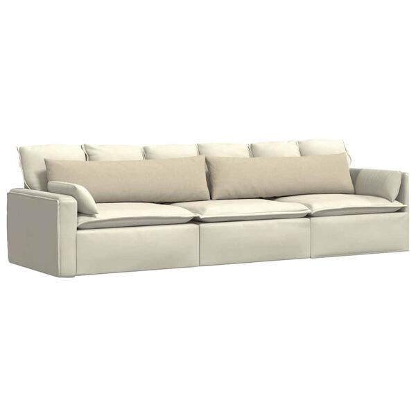 vidaXL Sofa Kussens 2 stuks Crème 145 x 40 cm Stof
