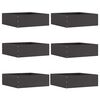 vidaXL Gazonrand 6 st 40 x 40 x 13 cm Staal Zwart