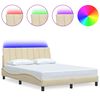 vidaXL Bedframe zonder matras "Hanko" stof cr&egrave;mekleurig 140x190 cm