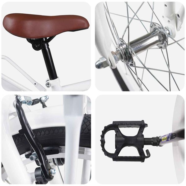 vidaXL Kinderfiets 18 Inch voor 5-7 jaar Wit