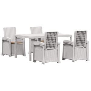 vidaXL Tuin eettafelset 5 st Wit en Taupe PP