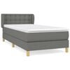 vidaXL Boxspring met matras stof donkergrijs 90x200 cm