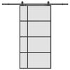 vidaXL Schuifdeur met beslagset 102,5x205 cm ESG glas zwart