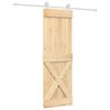 vidaXL Schuifdeur Natuurlijk en Wit 70 x 210 cm Massief Grenenhout