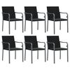 vidaXL Tuinstoelen 6 st met kussens 56x59x84 cm poly rattan zwart