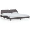 vidaXL Bedframe met LED zonder matras "Zadar" grijs 200x200 cm