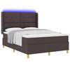 vidaXL Boxspringbed met matras met hoofdeinde Bruin 140 x 190 cm Stof