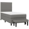 vidaXL Boxspring met matras stof donkergrijs 80x200 cm