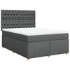 vidaXL Boxspring met matras stof donkergrijs 160x200 cm
