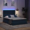 vidaXL Opbergbed met LED met matras Donkerblauw 140 x 200 cm Fluweel