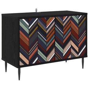 vidaXL Tv-meubel OMMEN 69 x 33 x 50,5 cm Zwart eiken Bewerkt hout