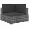 vidaXL Hoekbank 1 st met kussens poly rattan grijs