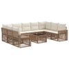 vidaXL Tuinbankenset 10 pcs Beige en Cr&egrave;me Wit poly rattan