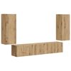 vidaXL TV Wandkast Set Wandgemonteerd 4 pcs Artisan Eiken Bewerkt hout