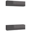 vidaXL Tv-meubelen 4 st 60x30x30 cm spaanplaat hoogglans grijs