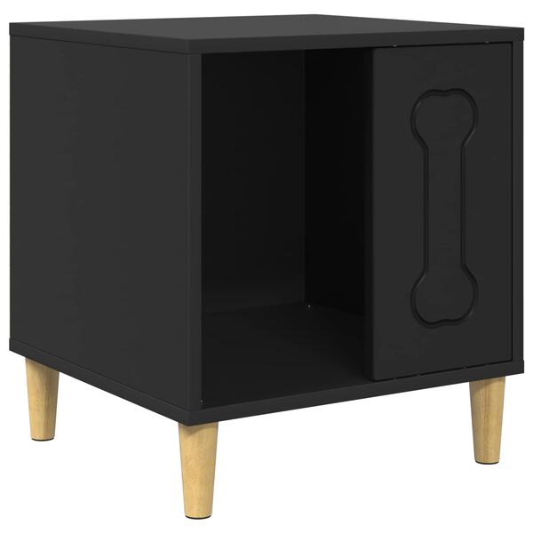vidaXL Hondenhuis Zwart 44 x 42 x 49 cm Bewerkt hout