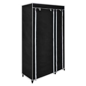 vidaXL Kledingkast opvouwbaar 110x45x175 cm zwart