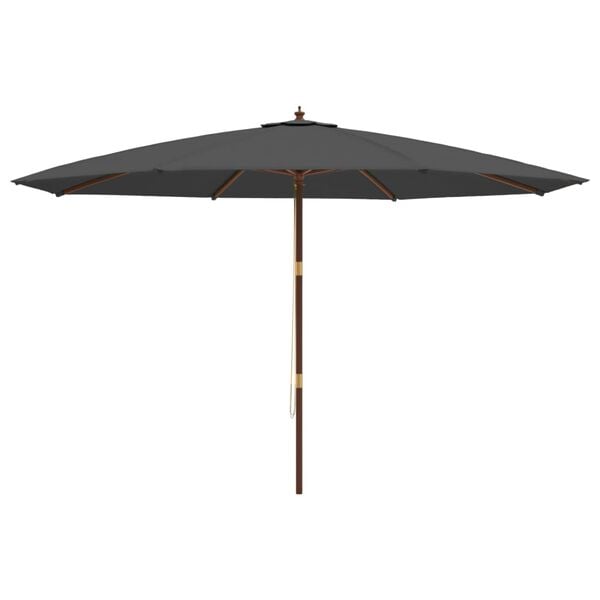 vidaXL Parasol met houten paal 400x273 cm antracietkleurig