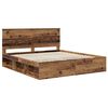 vidaXL Bedframe met hoofdeinde Oudhout 200 x 200 cm Massief grenenhout