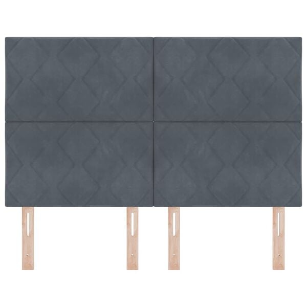 vidaXL Hoofdbord met hoofdeinde Donkergrijs 144 cm Fluweel