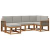 vidaXL Buiten bankenset 6 st 6-zits Naturel en lichtgrijs Polyester