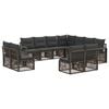 vidaXL Tuinbankenset 11 st 11-zits Grijs poly rattan