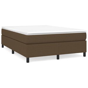 vidaXL Boxspring bed stof donkerbruin 140x200 cm