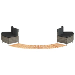 vidaXL Hottub-ombouw poly rattan massief acaciahout grijs