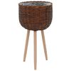 vidaXL Plantenbakken 3 st wicker met PE-voering