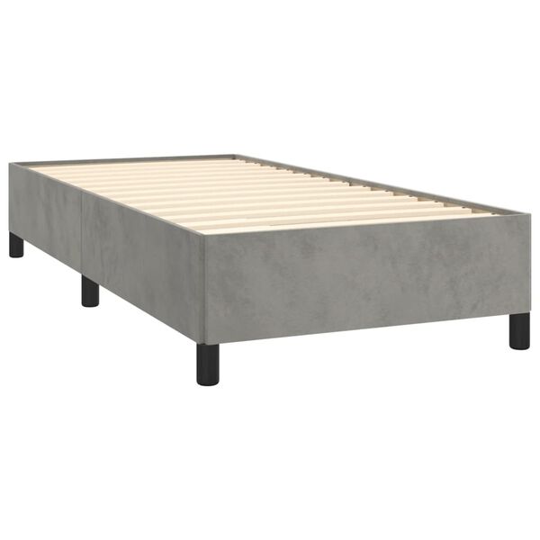 vidaXL Bedframe zonder matras 80x200 cm fluweel lichtgrijs