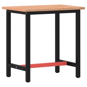 vidaXL Werkbank 80x55x81,5 cm massief beukenhout en metaal