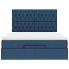 vidaXL Ottoman bed met matras 140x200cm stof blauw