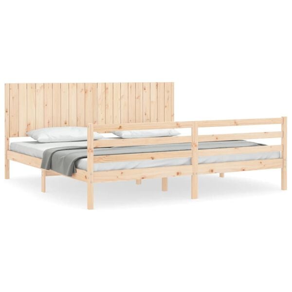 vidaXL Bedframe met hoofdbord massief hout 200x200 cm
