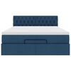 vidaXL Bed poef met matras en LED's stof 140x190 cm blauw