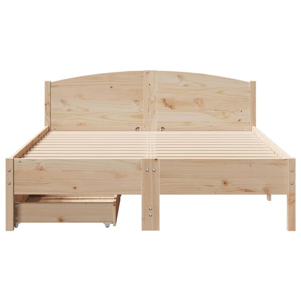 vidaXL Bedframe zonder matras massief grenenhout 135x190 cm