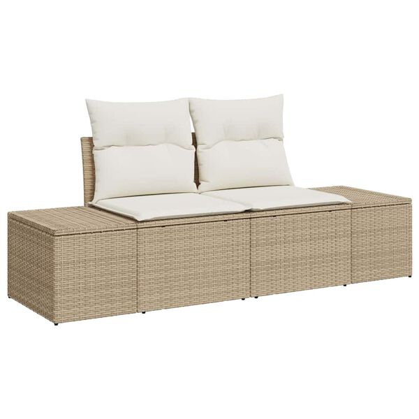 vidaXL Tuin Sofa Set 8 pcs Beige en wit