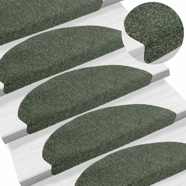 vidaXL Trapmatten Zelfklevend 30 stuks 65x21x4 cm Groen Halfrond Groot