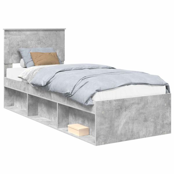 vidaXL Bedframe Concerte Grijs 75 x 190 cm Massief grenenhout