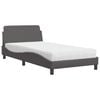 vidaXL Bed met matras "Dover" kunstleer grijs 100x200 cm