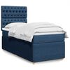 vidaXL Boxspring met matras stof blauw 100x200 cm