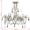Kristallen kroonluchter met wit elegant design (5 lampen)