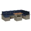 vidaXL Tuin Sofa Set 9 st grijs en marineblauw