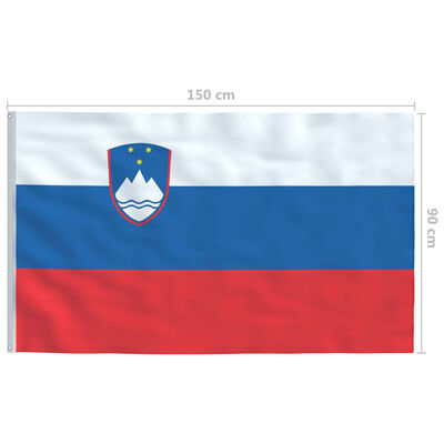 vidaXL Vlag met vlaggenmast Slovenië 6,2 m aluminium