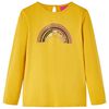 Kindershirt met lange mouwen 128 okerkleurig