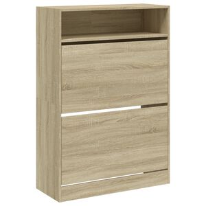 vidaXL Schoenenkast met 2 klaplades 80x34x116 cm sonoma eikenkleurig