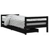 vidaXL Kinderbedframe met lades 80x200 cm massief grenenhout zwart